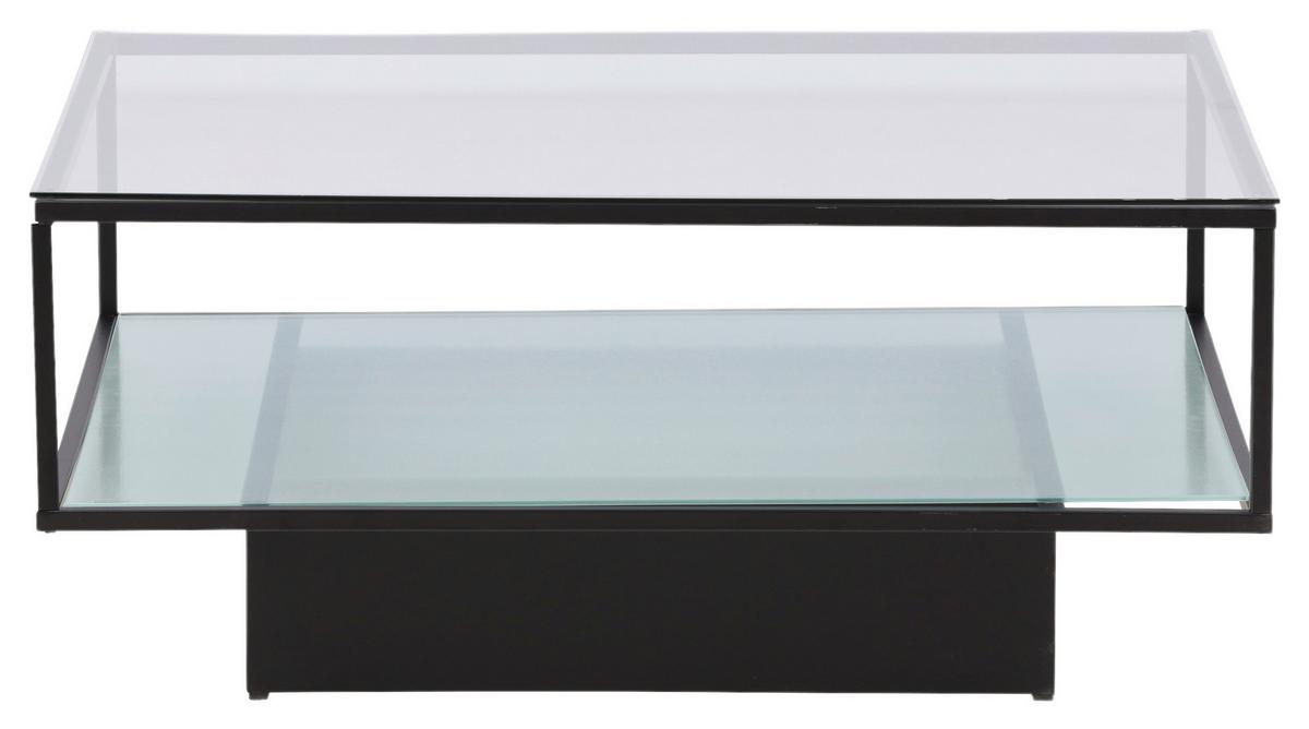 Couchtisch Maglehem - Schwarz, Design, Glas/Metall (90/90/38cm) - Livetastic