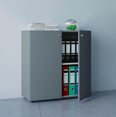 Aktenregal mit zwei Drehtüren Aktenschrank VANDOL Mini