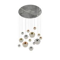 Led Függeszték 4514-14 - krómszínű, Design, üveg/textil (70/300cm)