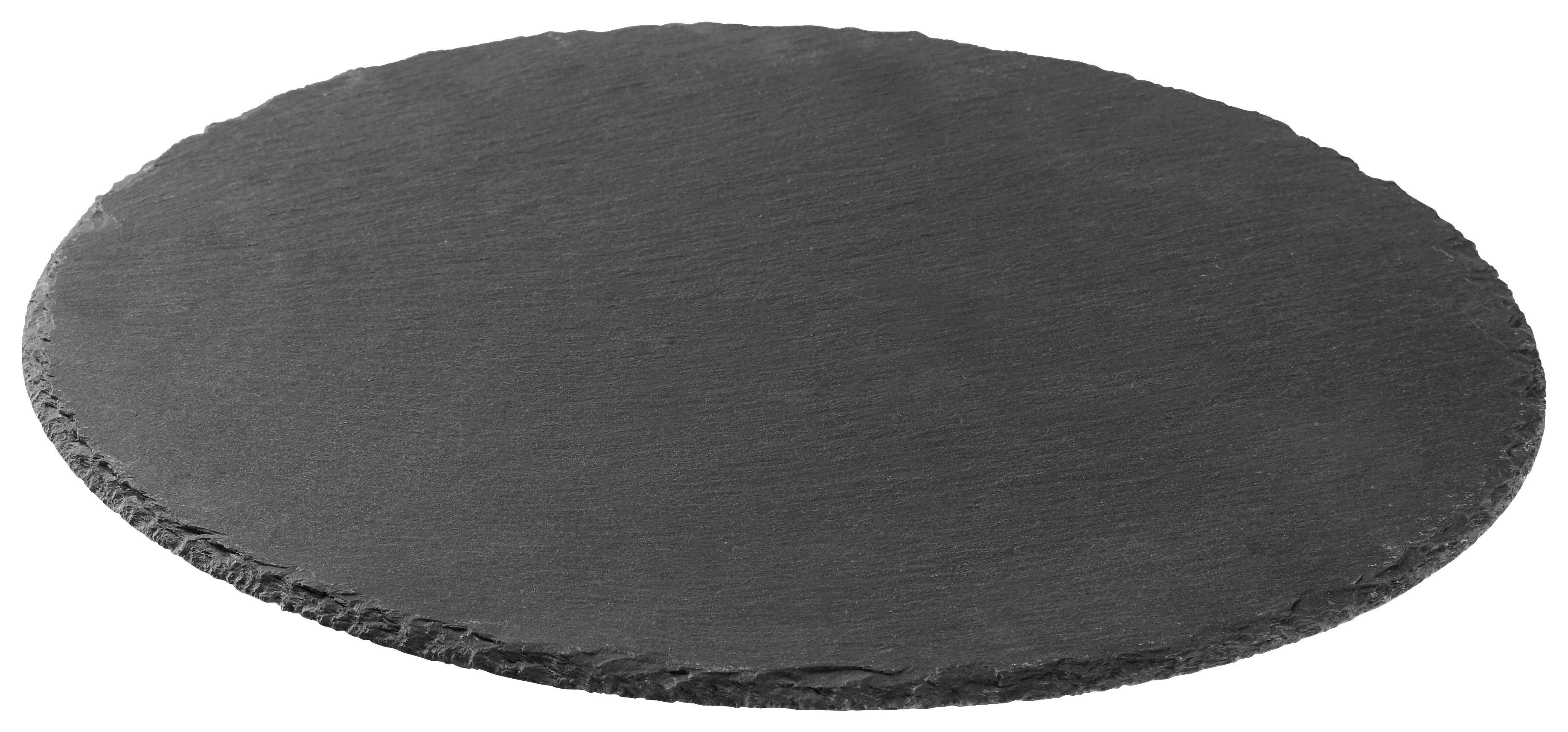 Servírovací Tanier Stoney - S - čierna, Moderný, plast/kameň (30/0,7cm) - Zandiara