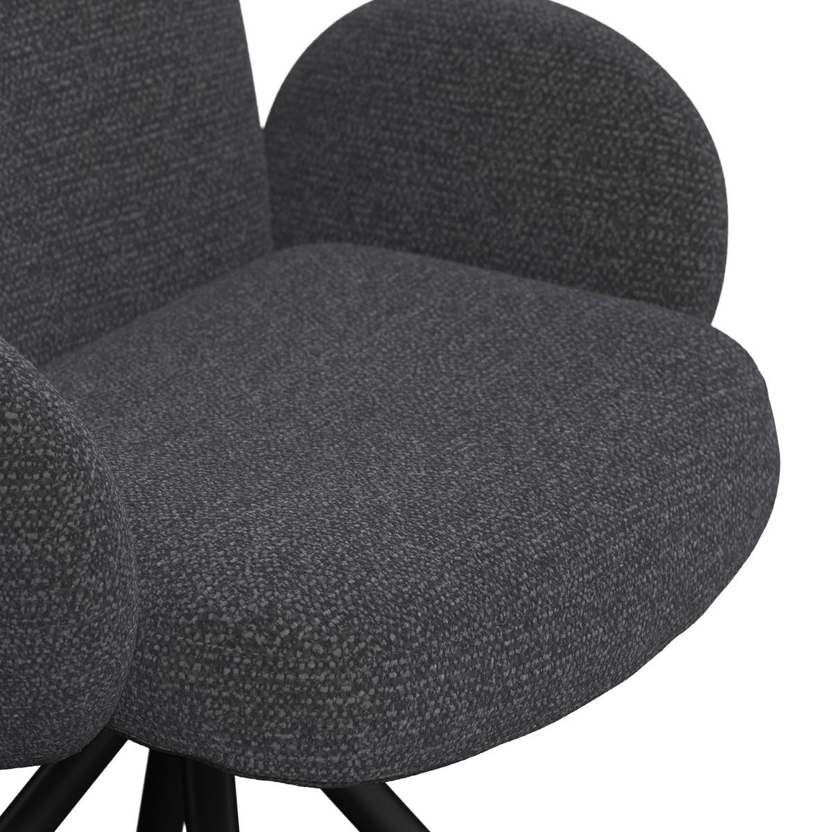 Židle Josea s područkami, šedá - šedá/černá, Moderní, kov/dřevo (64/85/63cm) - Bessagi Home
