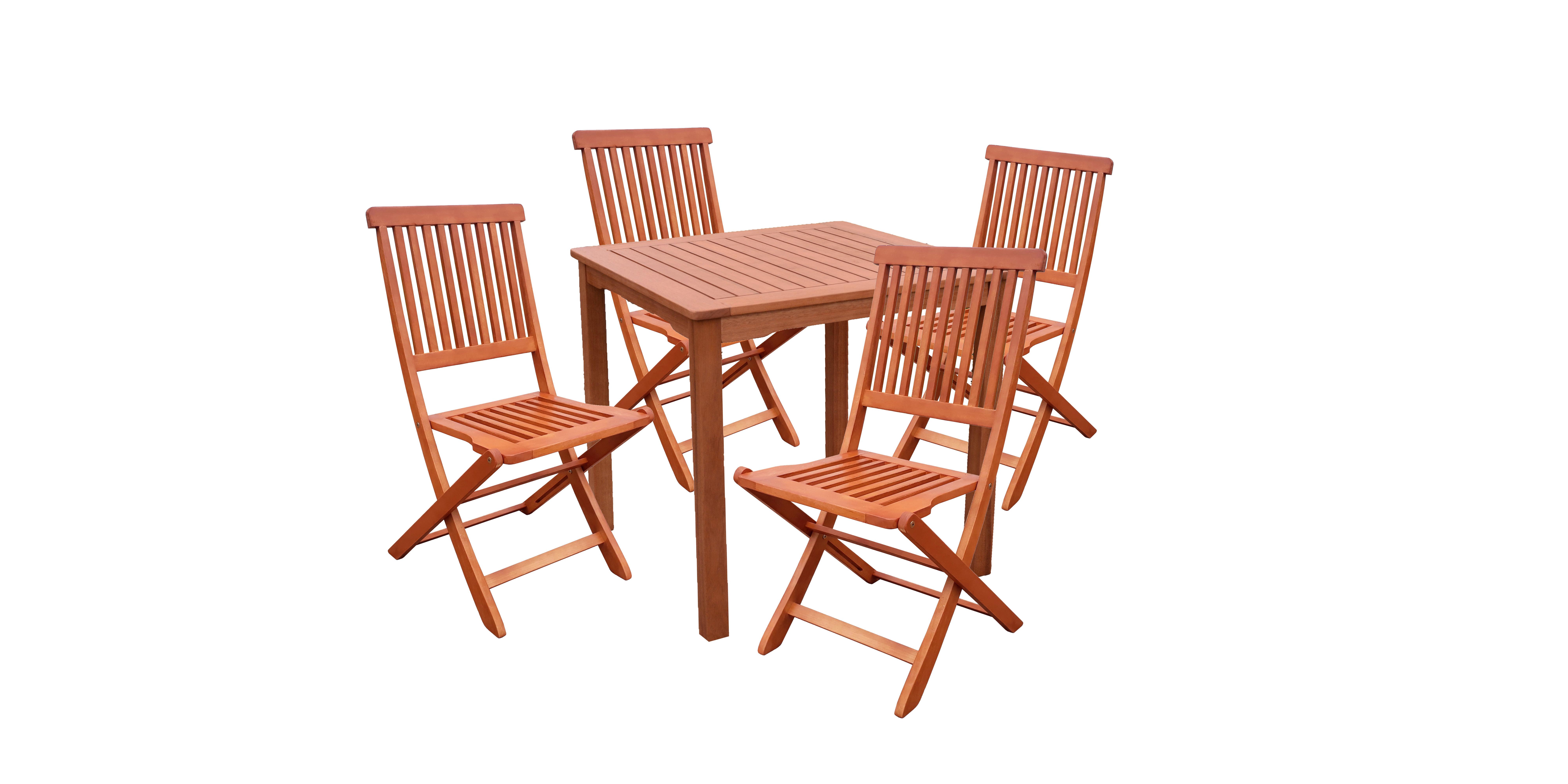 Gartenmöbel Set 5-Teilig Angwin/Pittsburgh Eukalyptus
