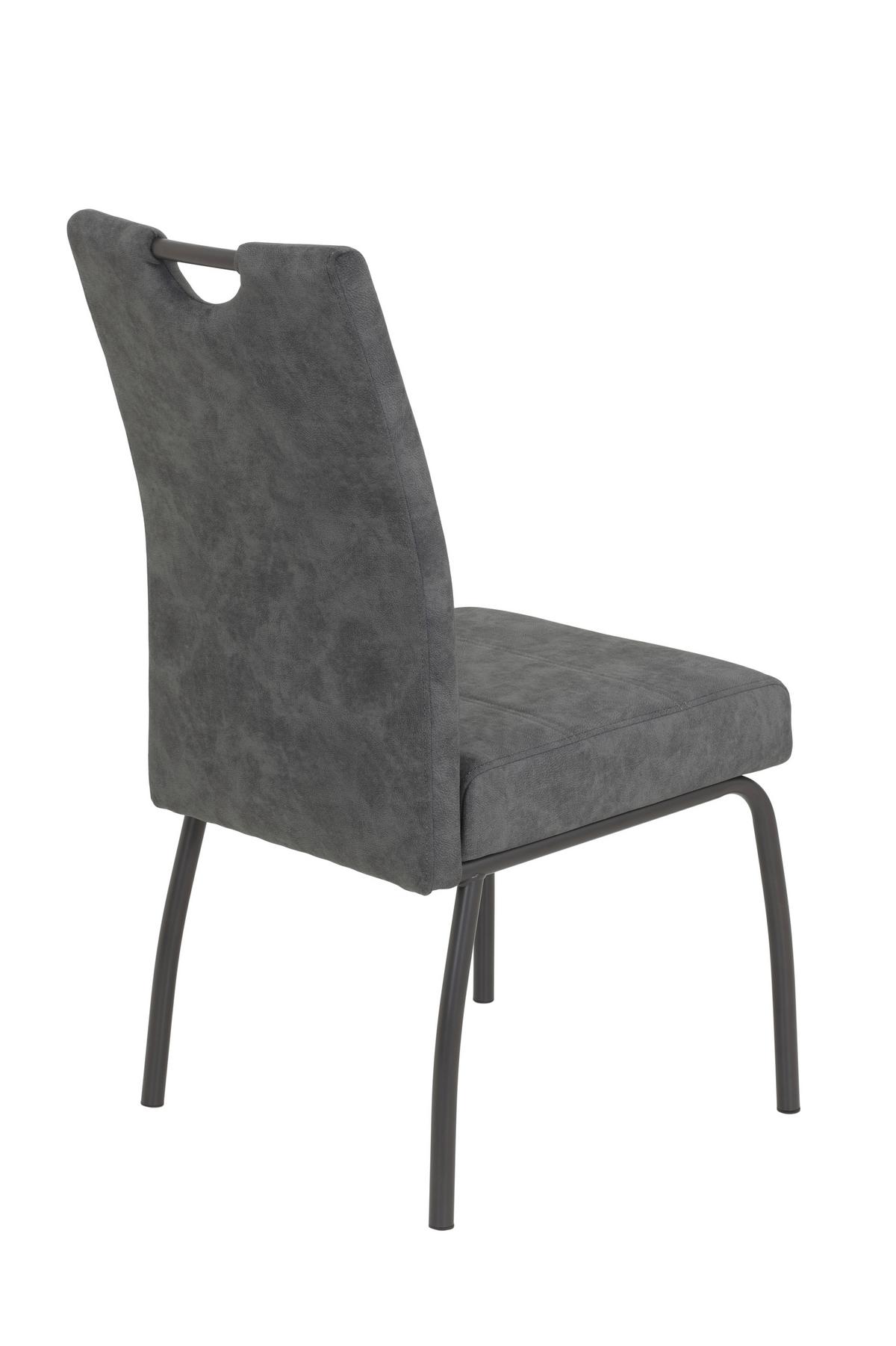 Stuhl-Set Evelyn I S 4er-Set - Anthrazit/Grau, MODERN, Textil/Metall (50/97/62cm) - MID.YOU