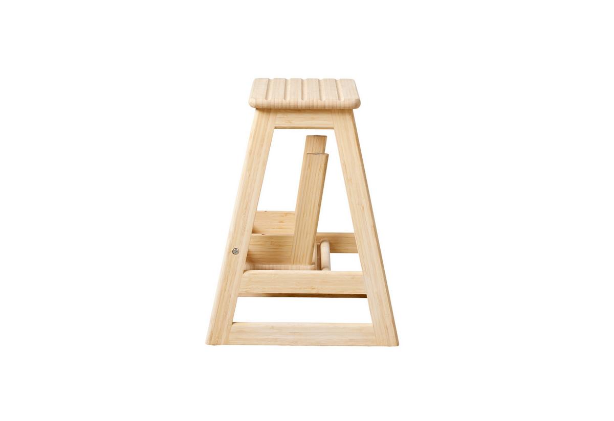 Tritthocker Skala, Hellbraun 45,5x49x39 cm - Hellbraun, Natur, Holz (45,5/49/39cm) - Gardenson