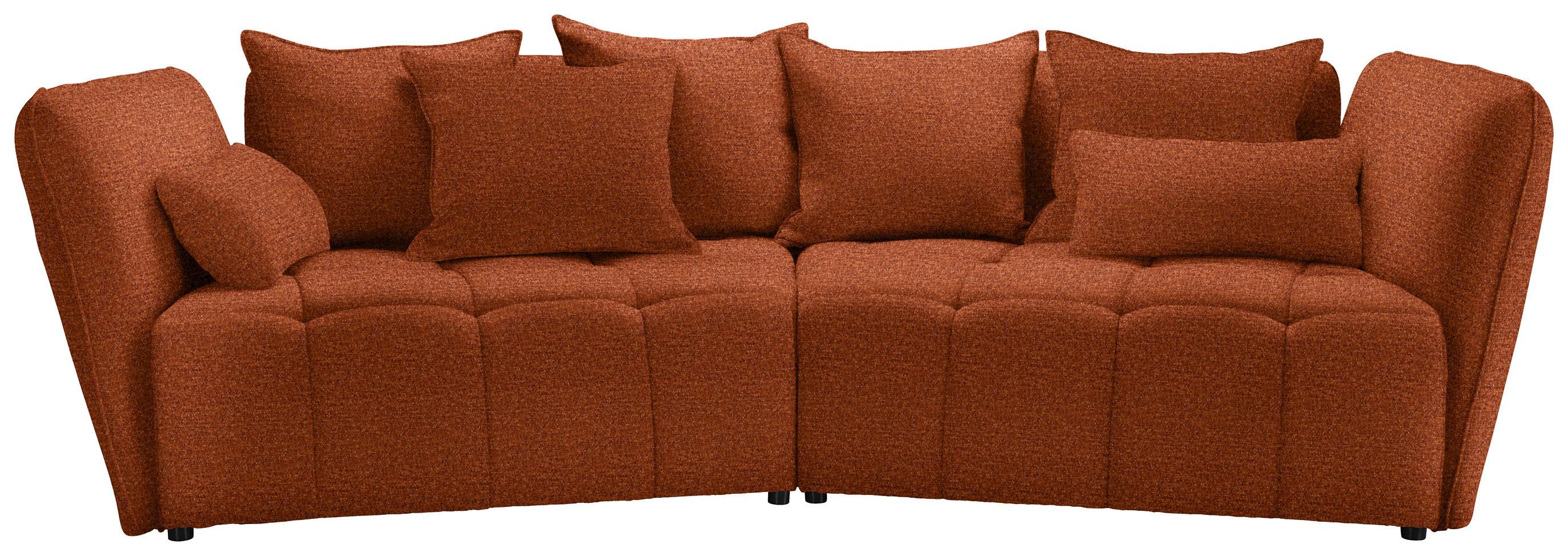 Boxspringová pohovka SOFI, hrdzavá - čierna/hrdzavá, Modern, textil (294/93/152cm) - Premium Living