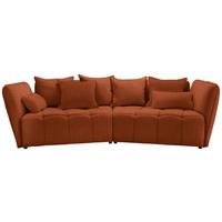 Boxspringová pohovka SOFI, rezavá - černá/rezavá, Moderní, textil (294/93/152cm) - Premium Living