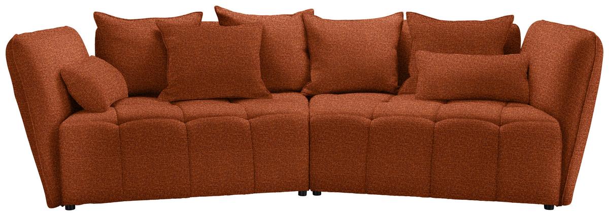 Boxspringová pohovka SOFI, hrdzavá - čierna/hrdzavá, Modern, textil (294/93/152cm) - Premium Living