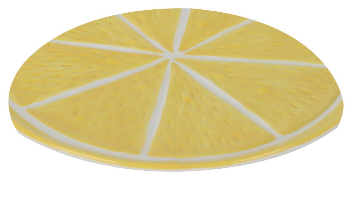 Dekoračný tanier LIMUNCELLO - biela/svetložltá, keramika (20cm) - Mömax