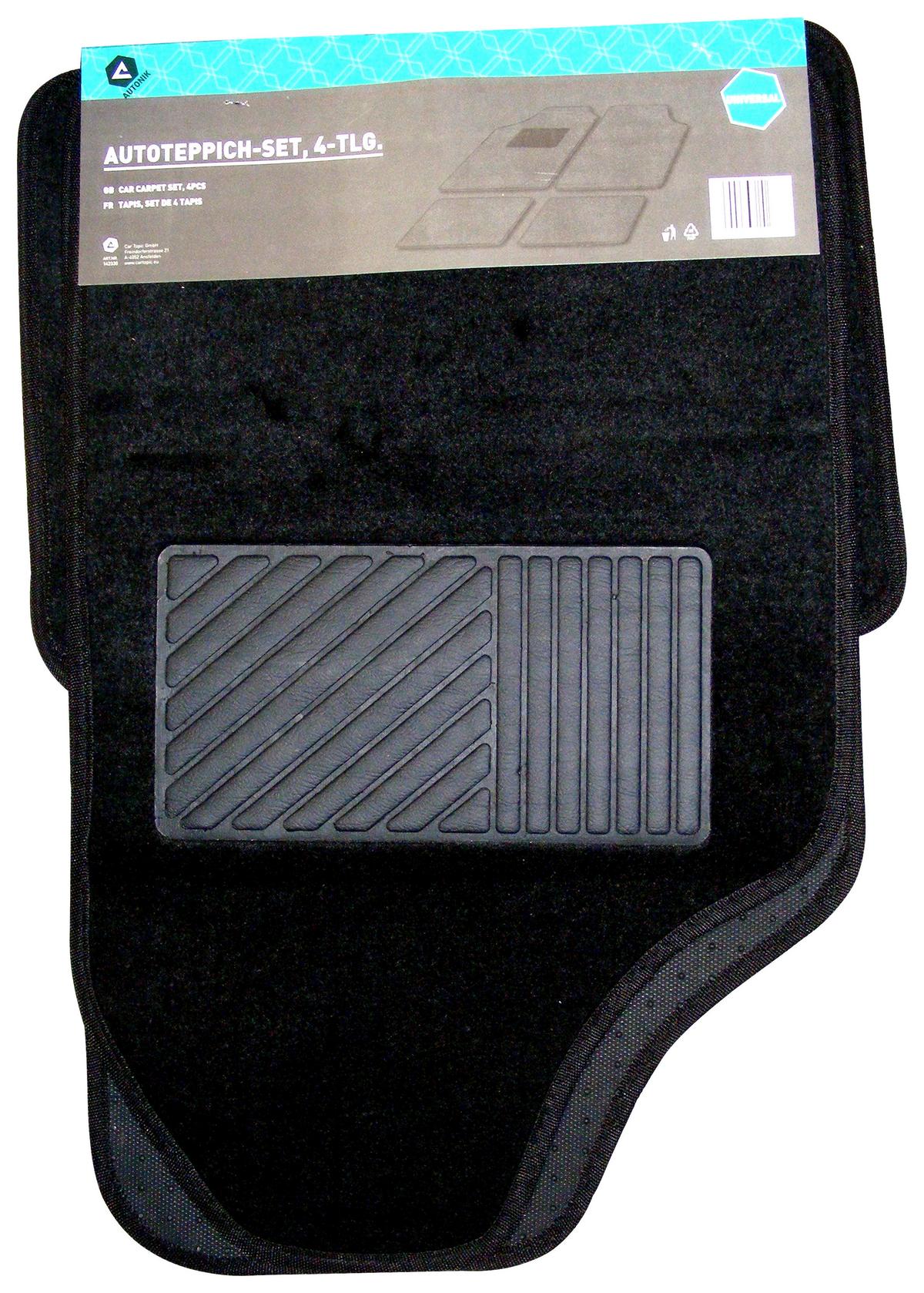 Fußmatten-Auto 4-Tlg. BxL 45x75 cm Schwarz - Dunkelgrau/Schwarz, MODERN (45/75/2cm)