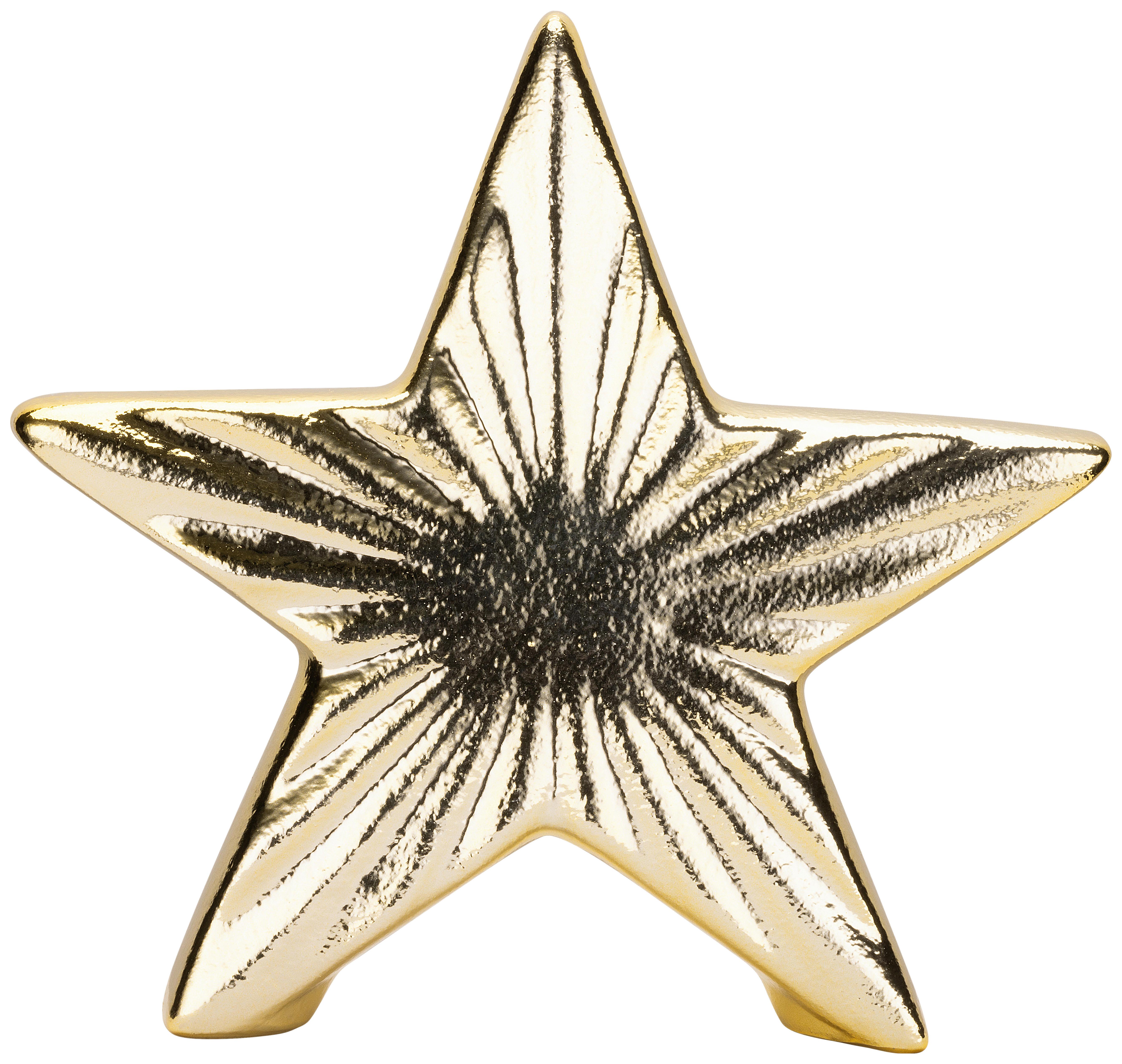 Dekostern Elsa - Goldfarben, KONVENTIONELL, Keramik (14,5/3,2/14,5cm) - Luca Bessoni