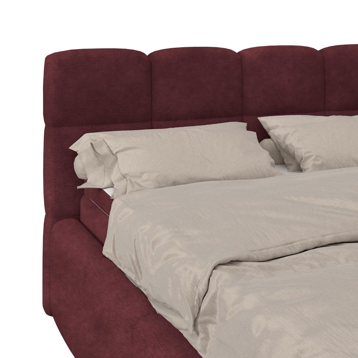 Polsterbetten Noe Bordeaux 140x200 cm - Bordeaux/Schwarz, Trend, Textil/Metall (140/200cm)