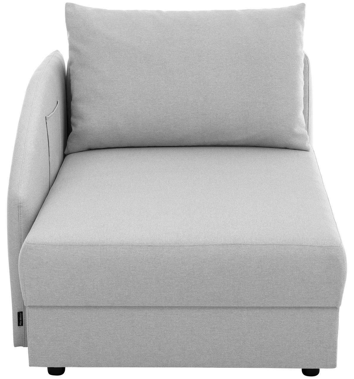 Recamiere Tobi L: 154cm Links Hellgrau mit Bettkasten - Hellgrau, Design, Textil (154/86/93cm) - Max Winzer