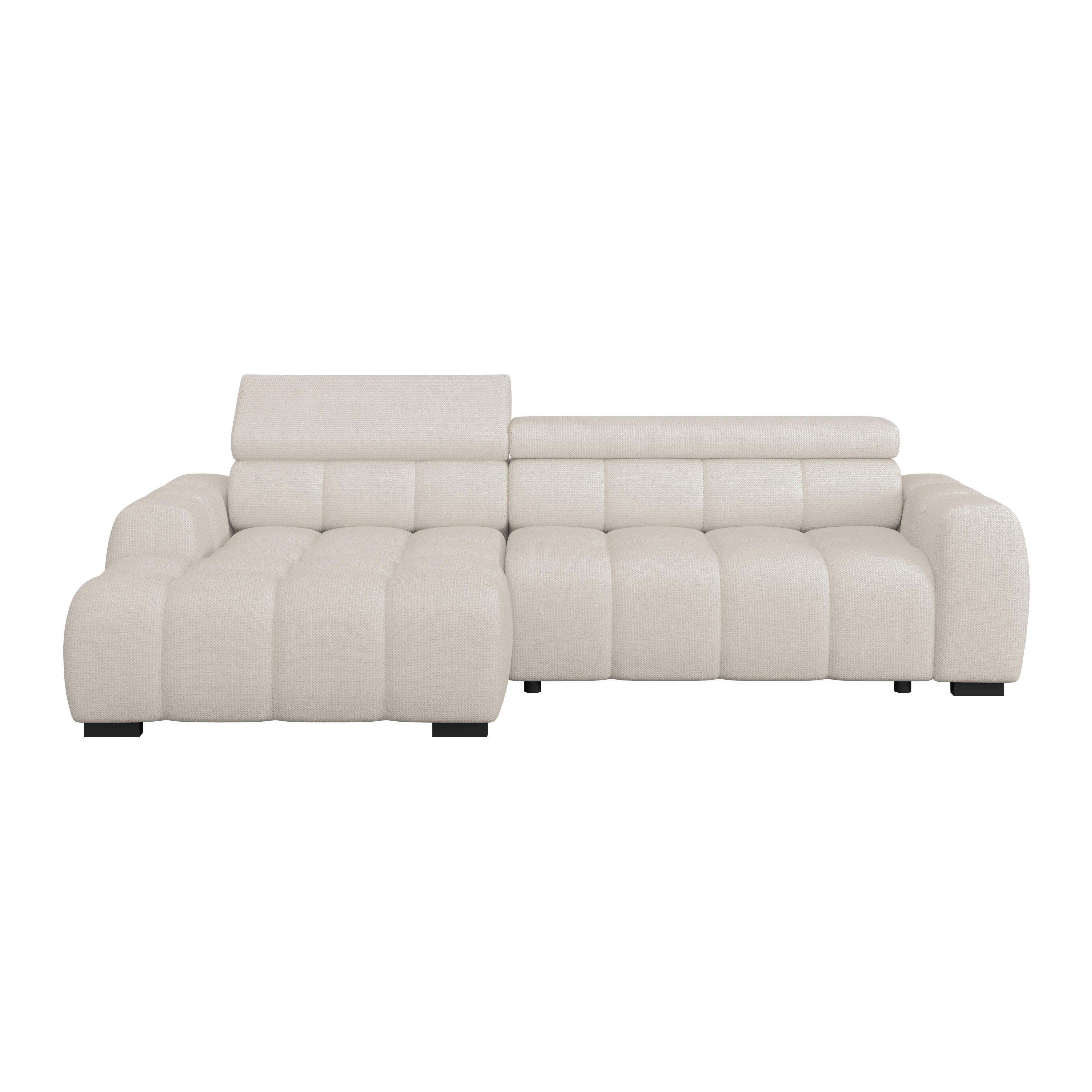 Ecksofa Fargo S Cremefaben, B: 168cm - Creme/Schwarz, Trend, Textil (168/285cm)