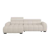 Ecksofa Fargo S Cremefaben, B: 168cm - Creme/Schwarz, Trend, Textil (168/285cm)