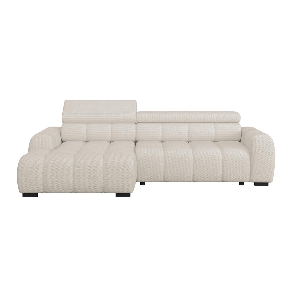 Ecksofa Fargo S Cremefaben, B: 168cm - Creme/Schwarz, Trend, Textil (168/285cm)