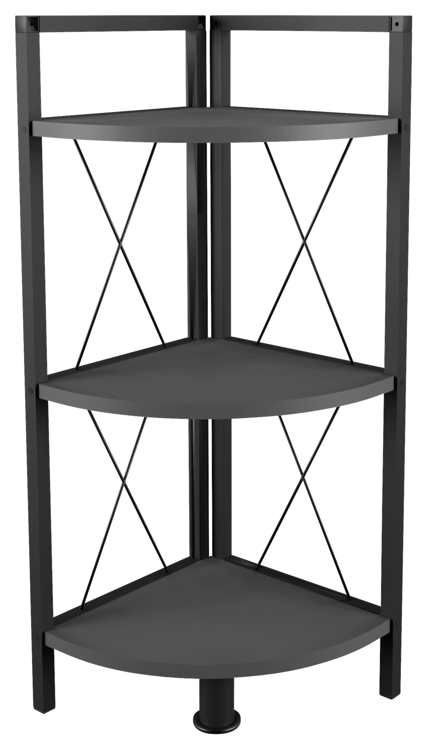 ROHOVÝ REGÁL INSASI 2 ECKREGAL - čierna/antracitová, Design, kov/kompozitné drevo (34/87/34cm) - MID.YOU