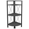 Eckregal Insasi Anthrazit Schwarz - Anthrazit/Schwarz, Design, Holzwerkstoff/Metall (34/87/34cm) - MID.YOU