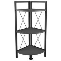 ROHOVÝ REGÁL INSASI 2 ECKREGAL - černá/antracitová, Design, kov/kompozitní dřevo (34/87/34cm) - MID.YOU