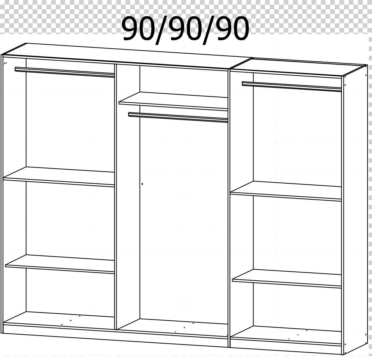 Drehtürenschrank 71 Cm Ticao Grau - Grau, MODERN, Holzwerkstoff (271/210/54cm) - Rauch Möbel