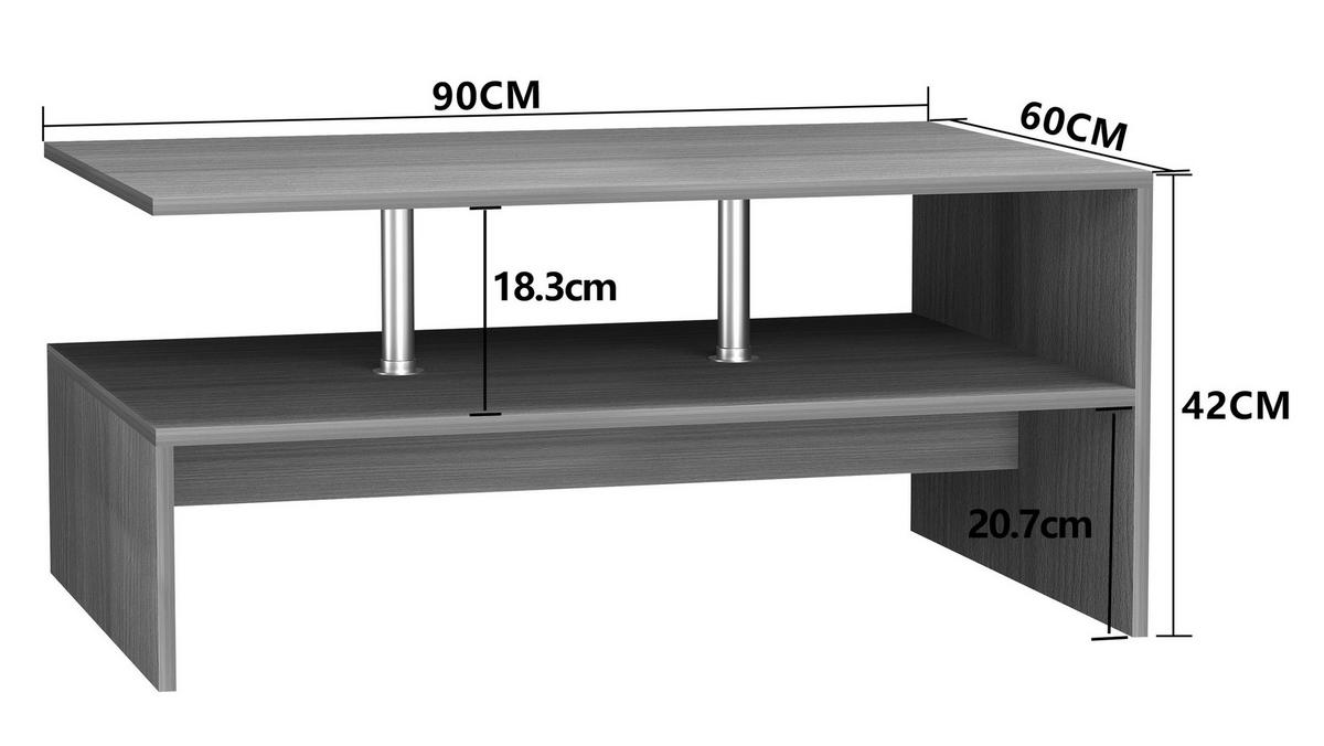 Couchtisch Maliso Weiß L: 90 cm - Weiß, Design, Holzwerkstoff (90/60/42cm) - MID.YOU