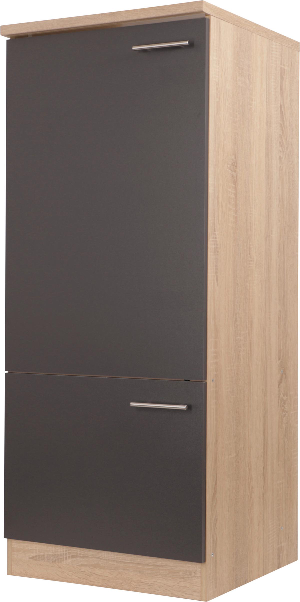 Geräteumbauschrank Merle Grau, Eiche Dekor B:60cm - Eichefarben/Grau, Basics, Holzwerkstoff (60/144,8/60cm) - Respekta