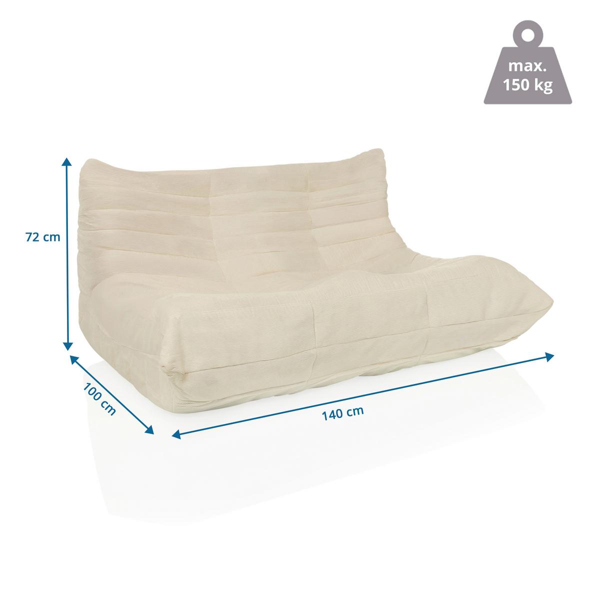 LOUNGESESSEL Sitzolo Beige B: 140cm - Beige, MODERN, Textil (140/72/100cm) - MID.YOU