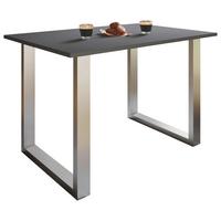 Esstisch Xona Anthrazit/silberfarben - Anthrazit/Silberfarben, Basics, Holzwerkstoff/Metall (140/80/76cm) - MID.YOU