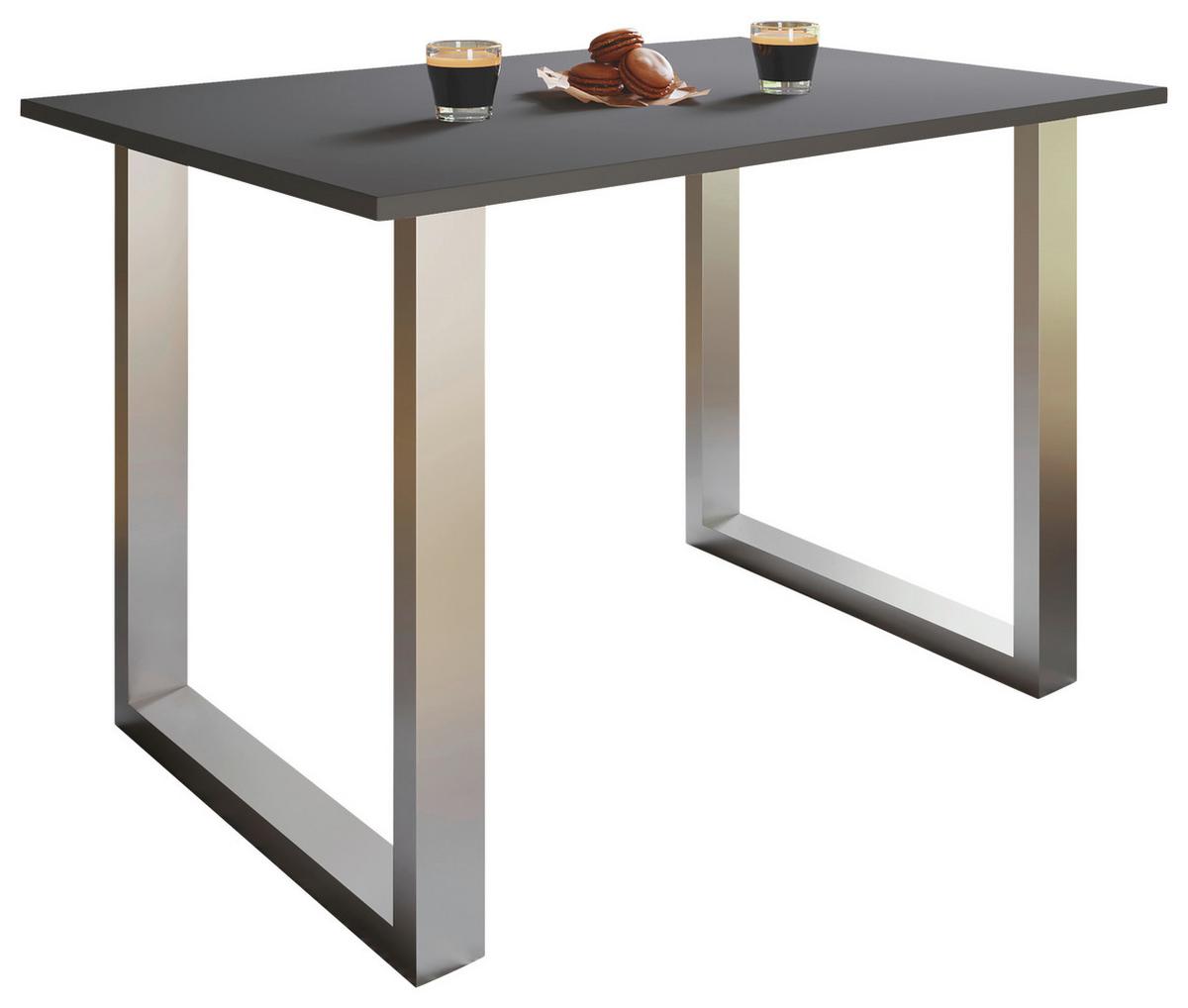 Esstisch Xona Anthrazit/silberfarben - Anthrazit/Silberfarben, Basics, Holzwerkstoff/Metall (140/80/76cm) - MID.YOU