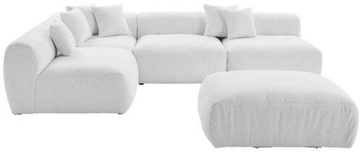 Ecksofa Bloom - Weiß, Trend, Textil (235/315cm) - Livetastic
