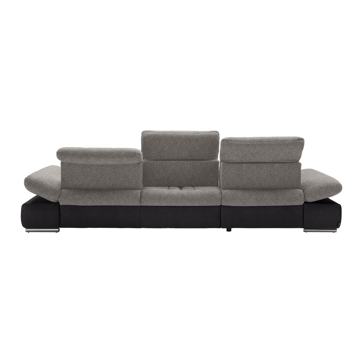 Rohová sedačka SANFINO, ľavá, tmavosivá / strieborná - chrómová/strieborná, Konventionell, kov/drevo (199/79-96/305cm) - Premium Living