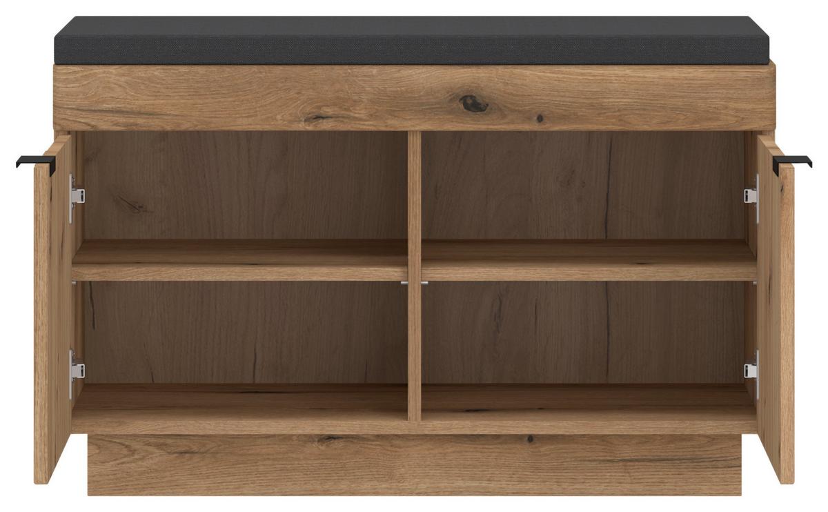 Garderobenbank Delamar Eichefarben Dekor B: 88,2 Cm - Eichefarben/Schwarz, Trend, Holzwerkstoff (88,2/57,5/39,6cm)