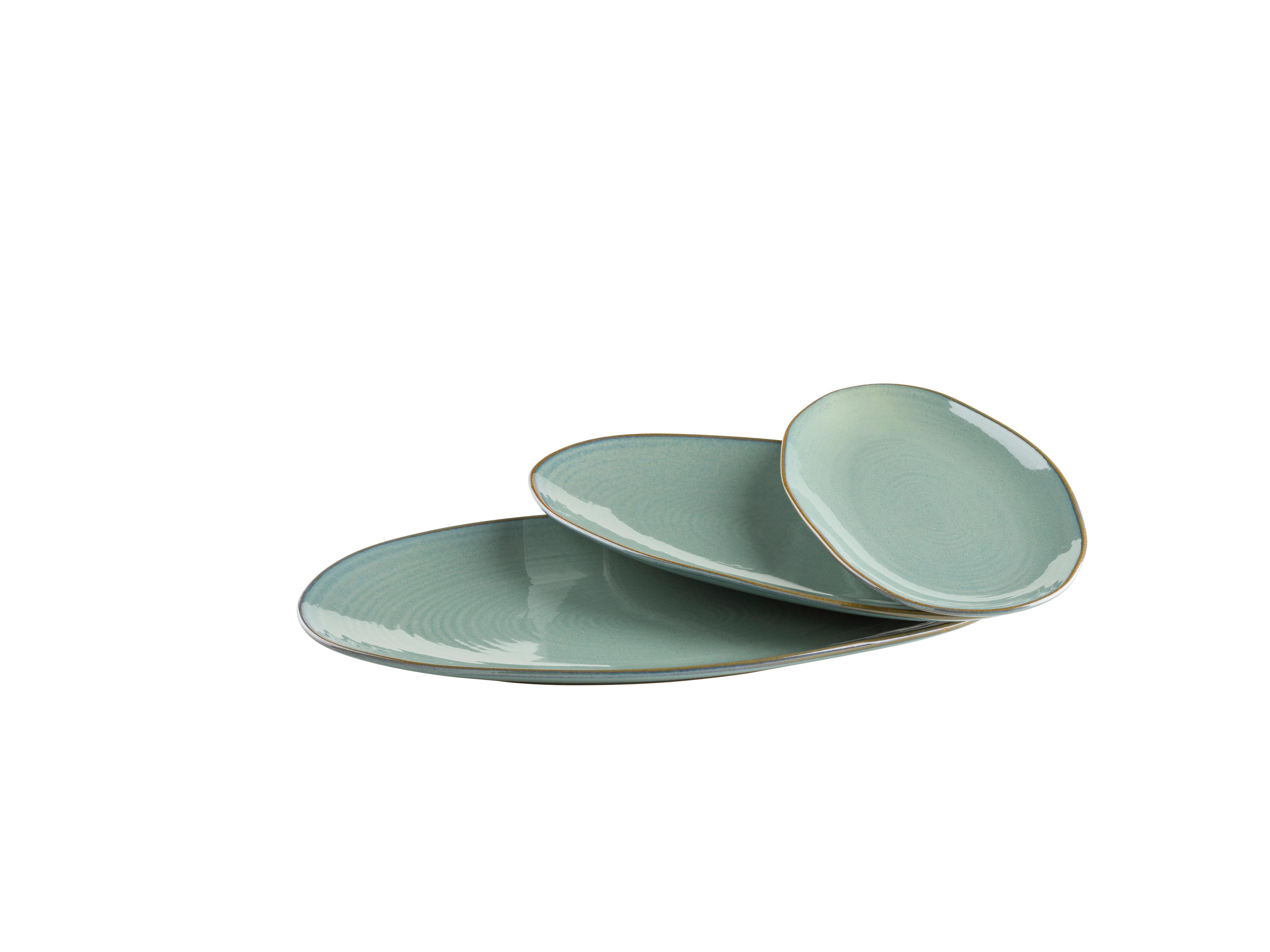 Servierplatte Nottingham 3-Tlg. Oval - Türkis/Grün, Basics, Keramik - Mäser