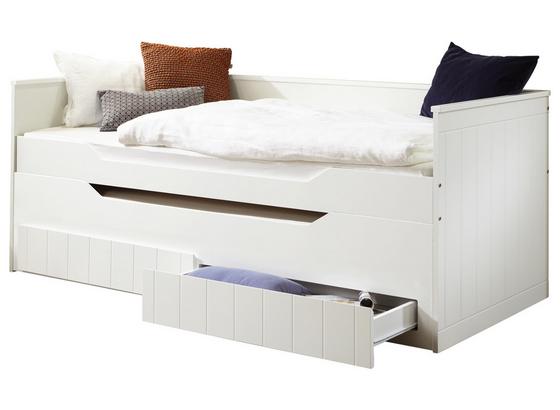 Stauraumbett Ronny 90x200 cm Weiß - Buchefarben/Weiß, MODERN, Holz/Holzwerkstoff (205/97-234/65cm) Stauraumbett Ronny 90x200 cm Weiß - Buchefarben/Weiß, MODERN, Holz/Holzwerkstoff (205/97-234/65cm)