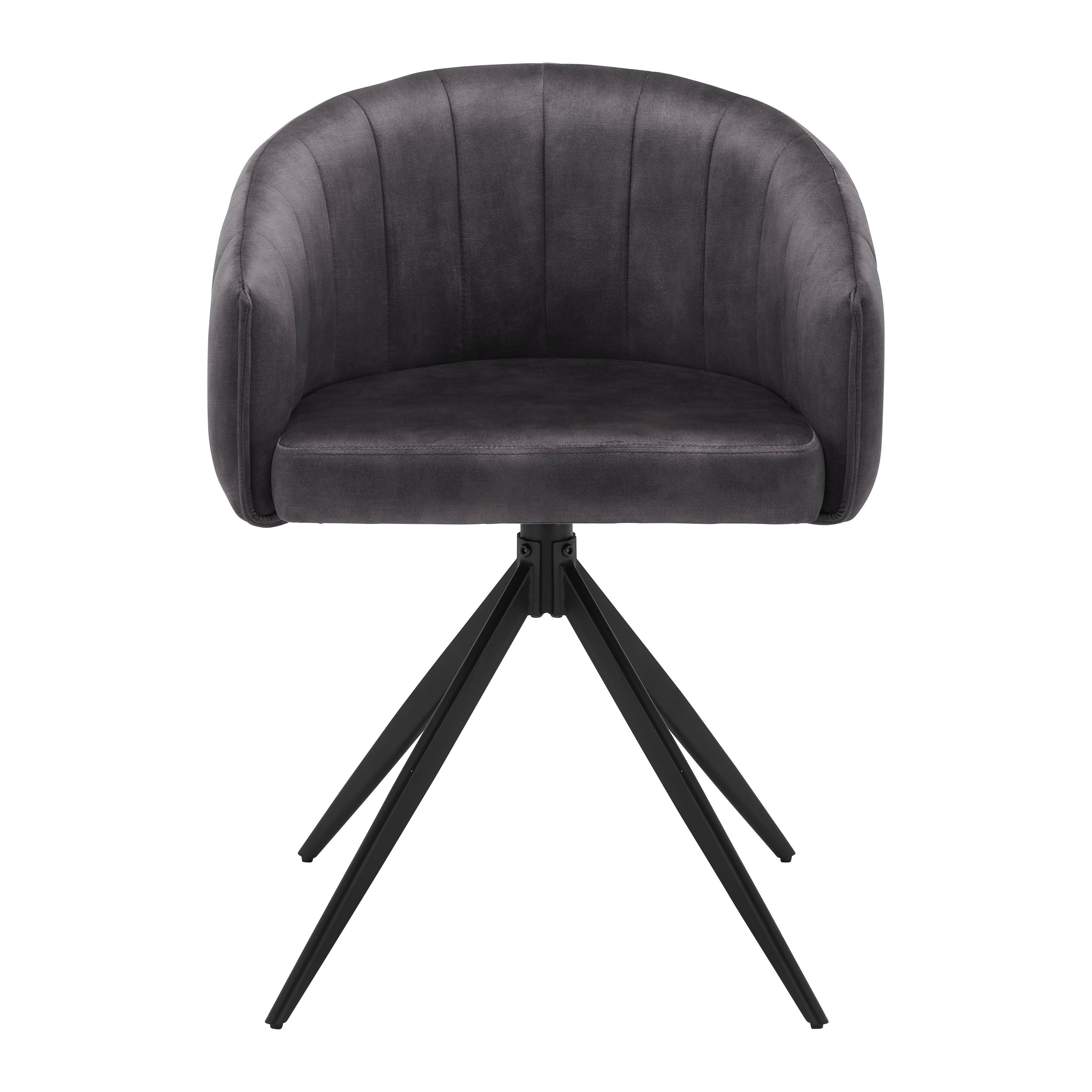 Židle DANIEL šedá - šedá/černá, Moderní, kov/dřevo (56/77/56cm) - Bessagi Home