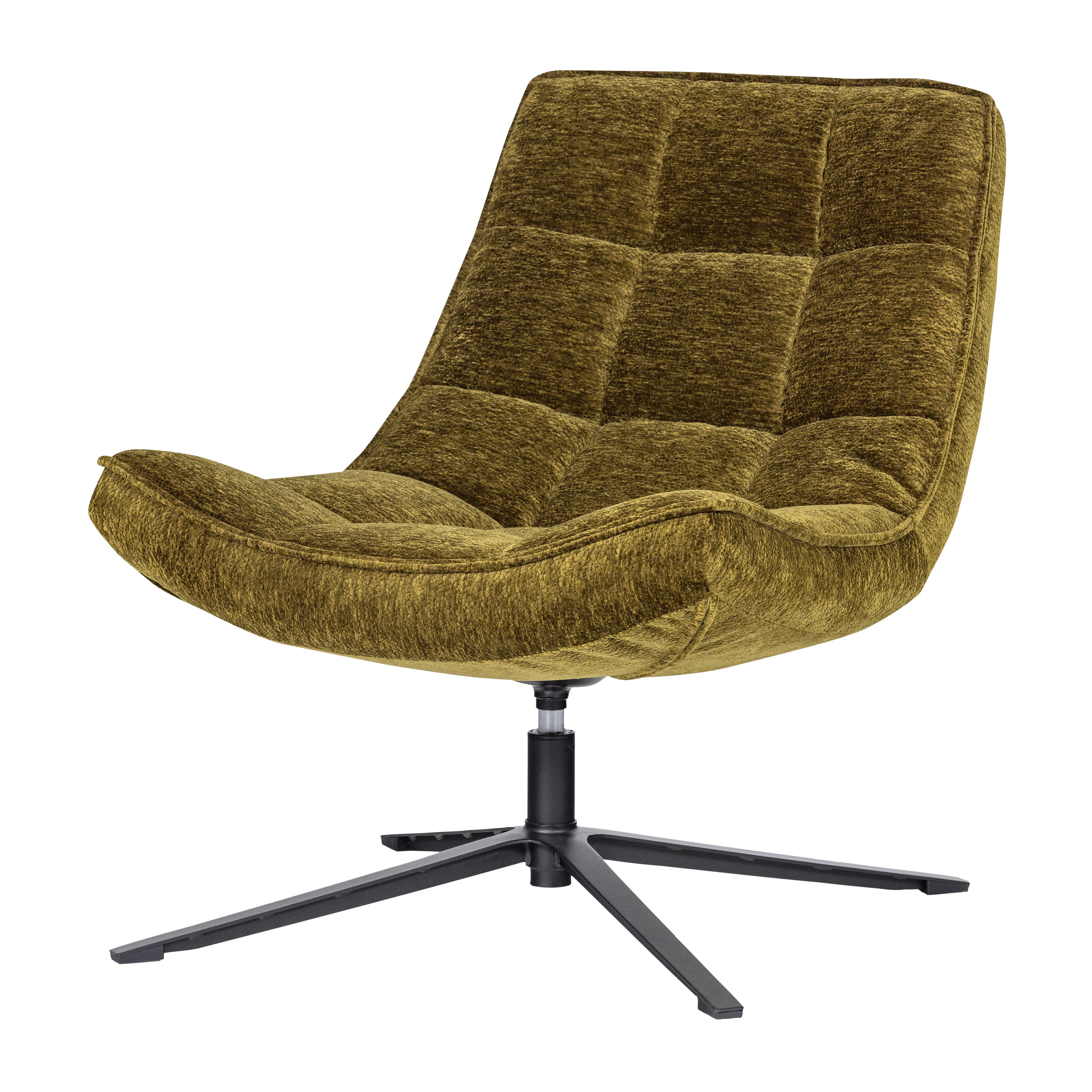 SESSEL Maudi Grün B: 74cm - Schwarz/Grün, MODERN, Textil/Metall (74/84/86cm) - Livetastic