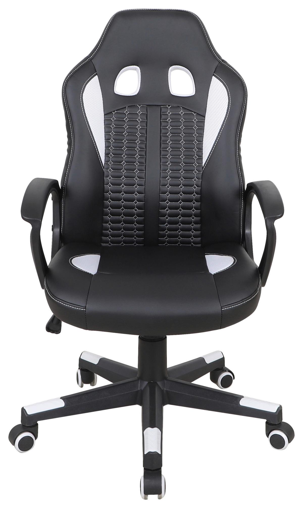 Otočná židle LIA *CENOVÝ TRHÁK* - bílá/černá, Moderní, textil/plast (56/104-113/64cm) - Based