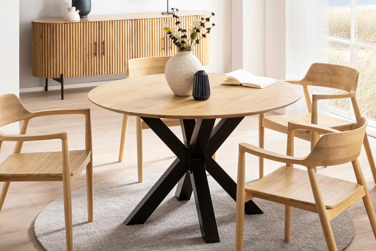 Armlehnstuhl Scandi Holz Naturfarben, B: 57 Cm - Naturfarben, ROMANTIK / LANDHAUS, Holz (57/76/61cm)