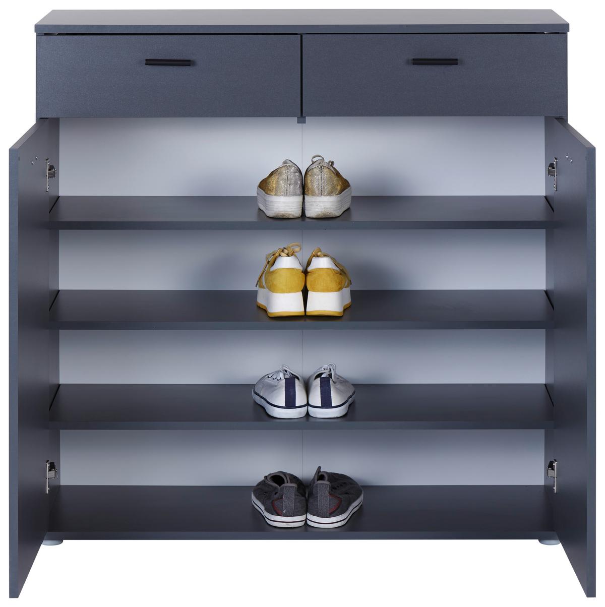Schuhschrank Daniela Anthrazit 2-Türig B: 100 cm - Anthrazit, MODERN, Holzwerkstoff (100/100/40cm)
