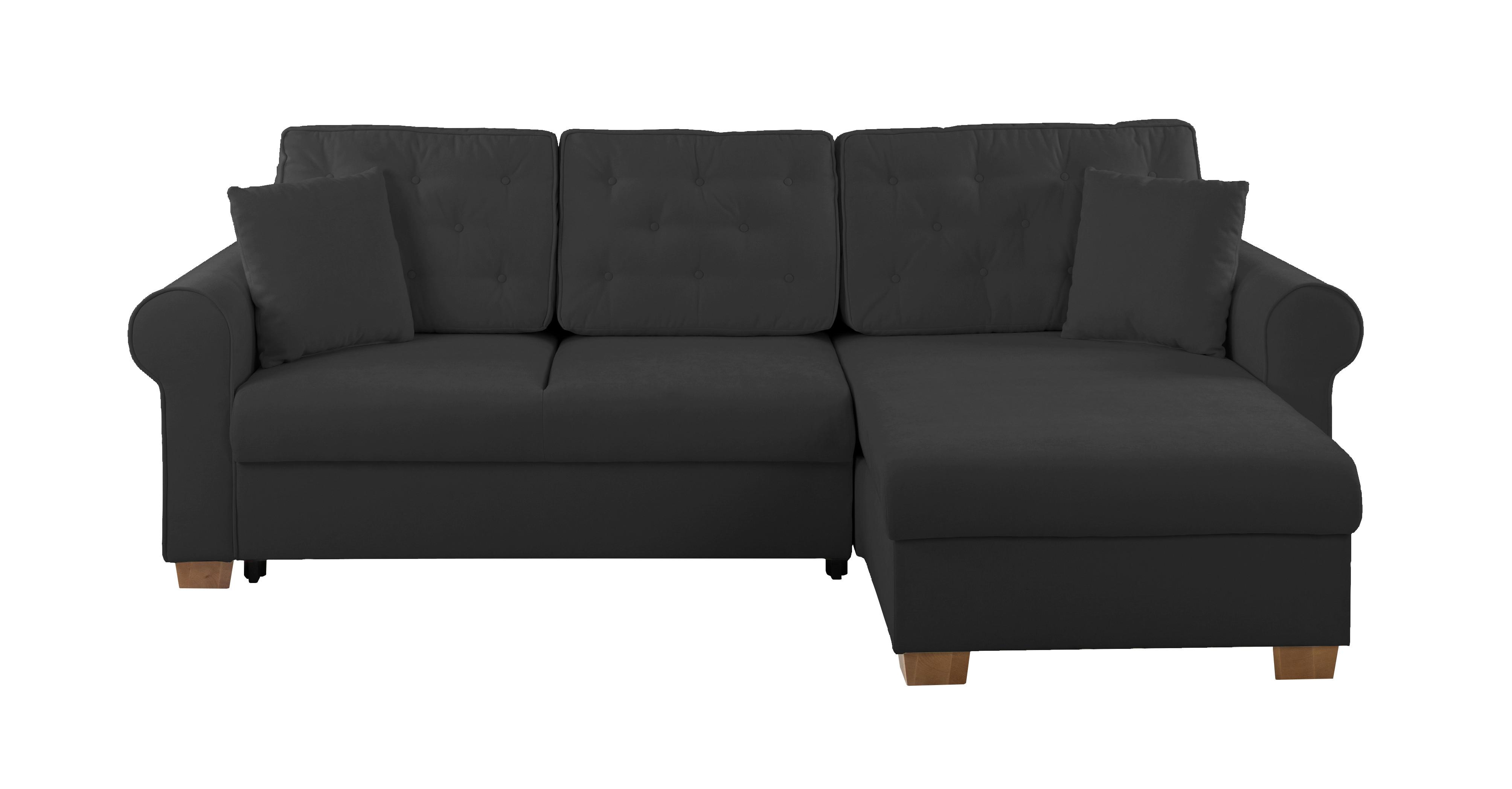 Ecksofa Arles Anthrazit 99 S: 266x161 Cm - Anthrazit/Buchefarben, Design, Textil (266/161cm) - MID.YOU