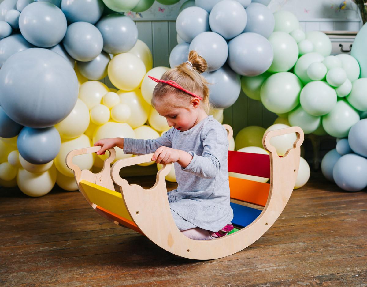 Wippe The Sway Rainbow - Multicolor/Naturfarben, Basics, Holz (40/75/37cm)