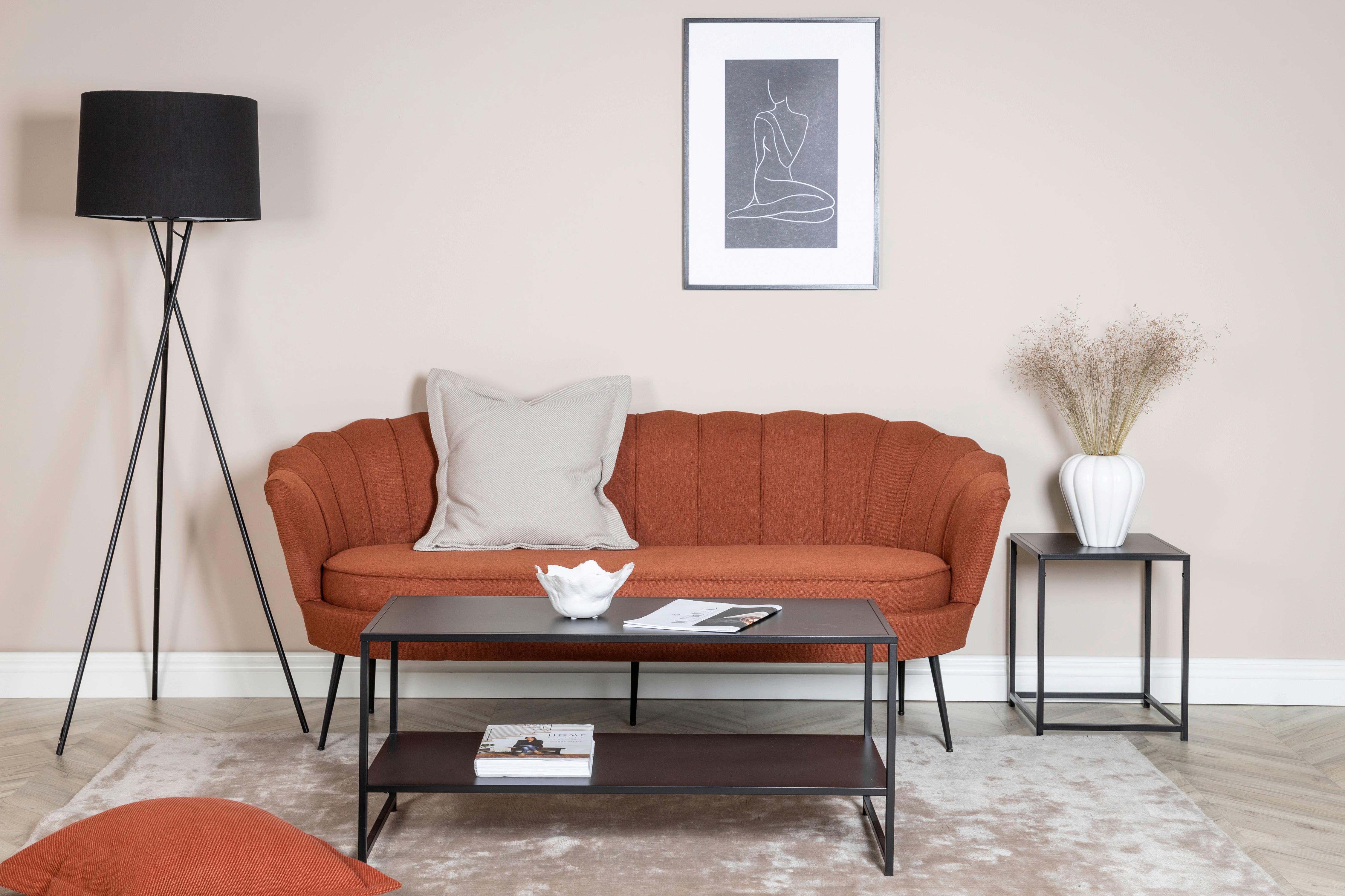 2-sitzer-sofa Calais - Rostfarben/Schwarz, Design, Textil/Metall (180/78.5/78cm) - Livetastic