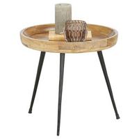 Odkládací stolek P: 40cm - přírodní barvy, Lifestyle, kov/dřevo (40/38/40cm) - Mömax