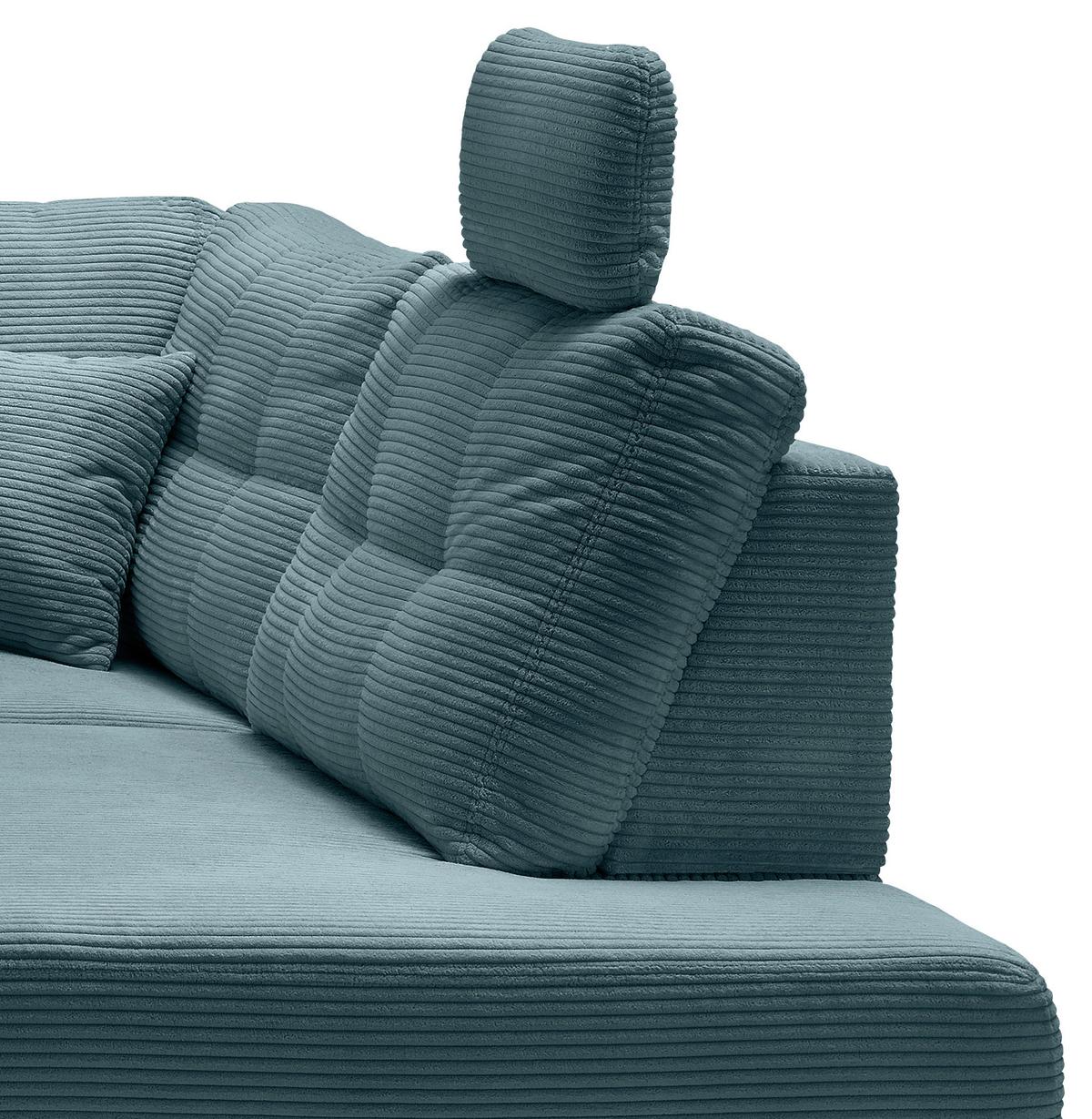 Ecksofa Brizzini Petrol S: 274x206 Cm - Petrol/Naturfarben, MODERN, Textil (274/206cm) - Livetastic