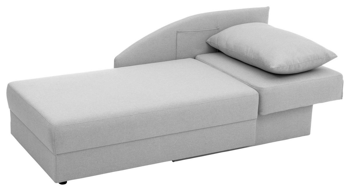 Recamiere Tobi L: 154cm Links Hellgrau mit Bettkasten - Hellgrau, Design, Textil (154/86/93cm) - Max Winzer