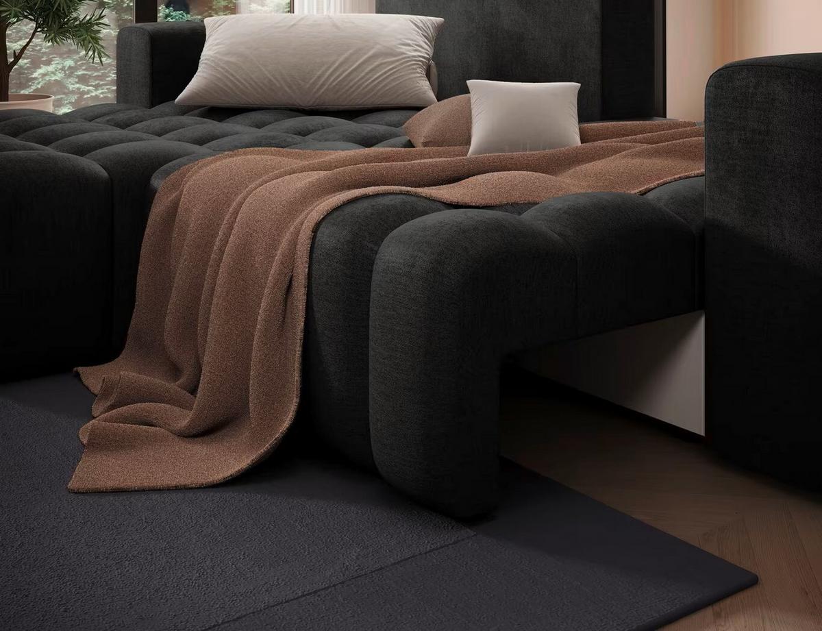 Ecksofa Bonett Anthrazit S: 175x250 Cm - Anthrazit/Schwarz, Design, Textil (175/250cm) - MID.YOU