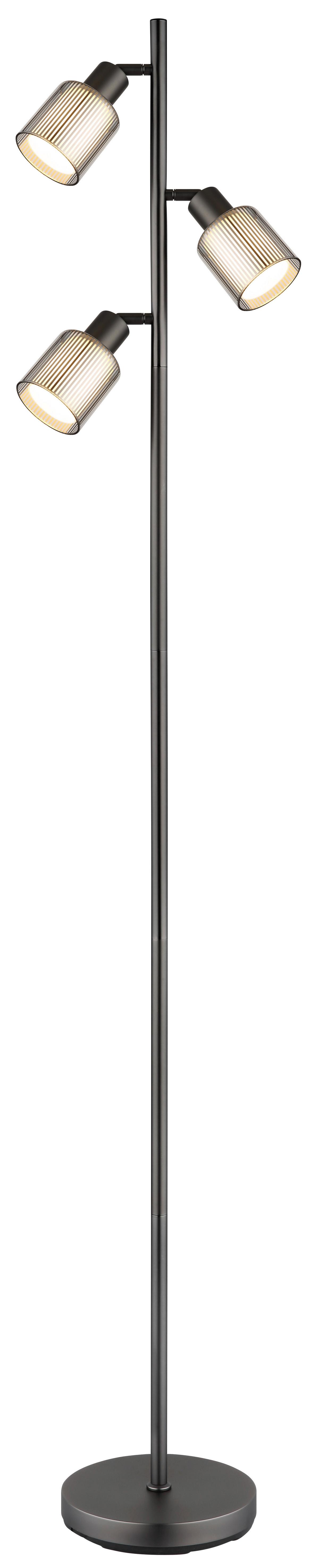 Stehleuchte Exkl. E14, 25w - Schwarzchrom/Schwarz, Design, Glas/Kunststoff (33/22/161cm) - Globo