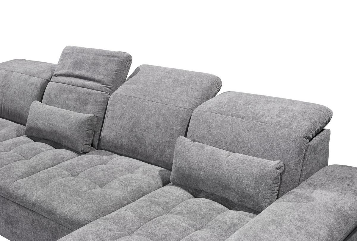 Sedací souprava WAYNE U - šedá/barvy stříbra, Konvenční, textil/plast (240/340/188cm) - MID.YOU
