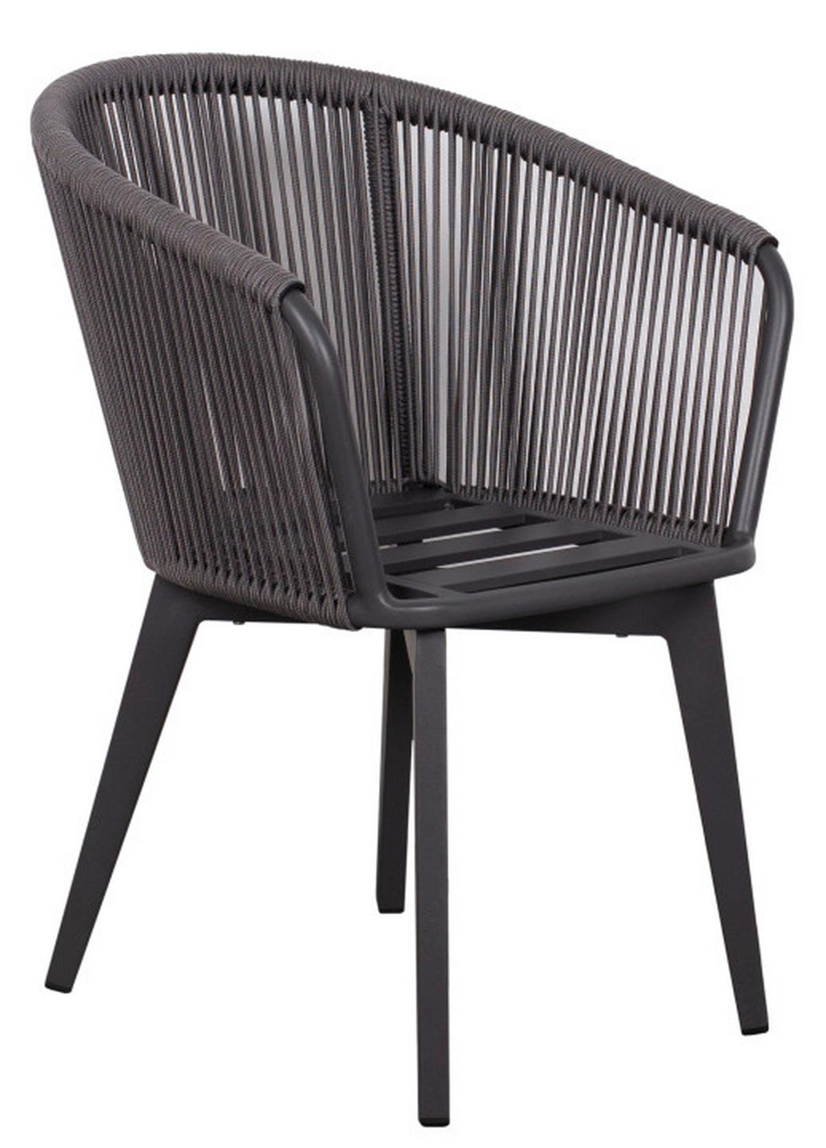 Gartensessel Brescia Diningsessel Rope 7 Mm - Grau, Basics, Kunststoff/Textil (58/78/63cm)