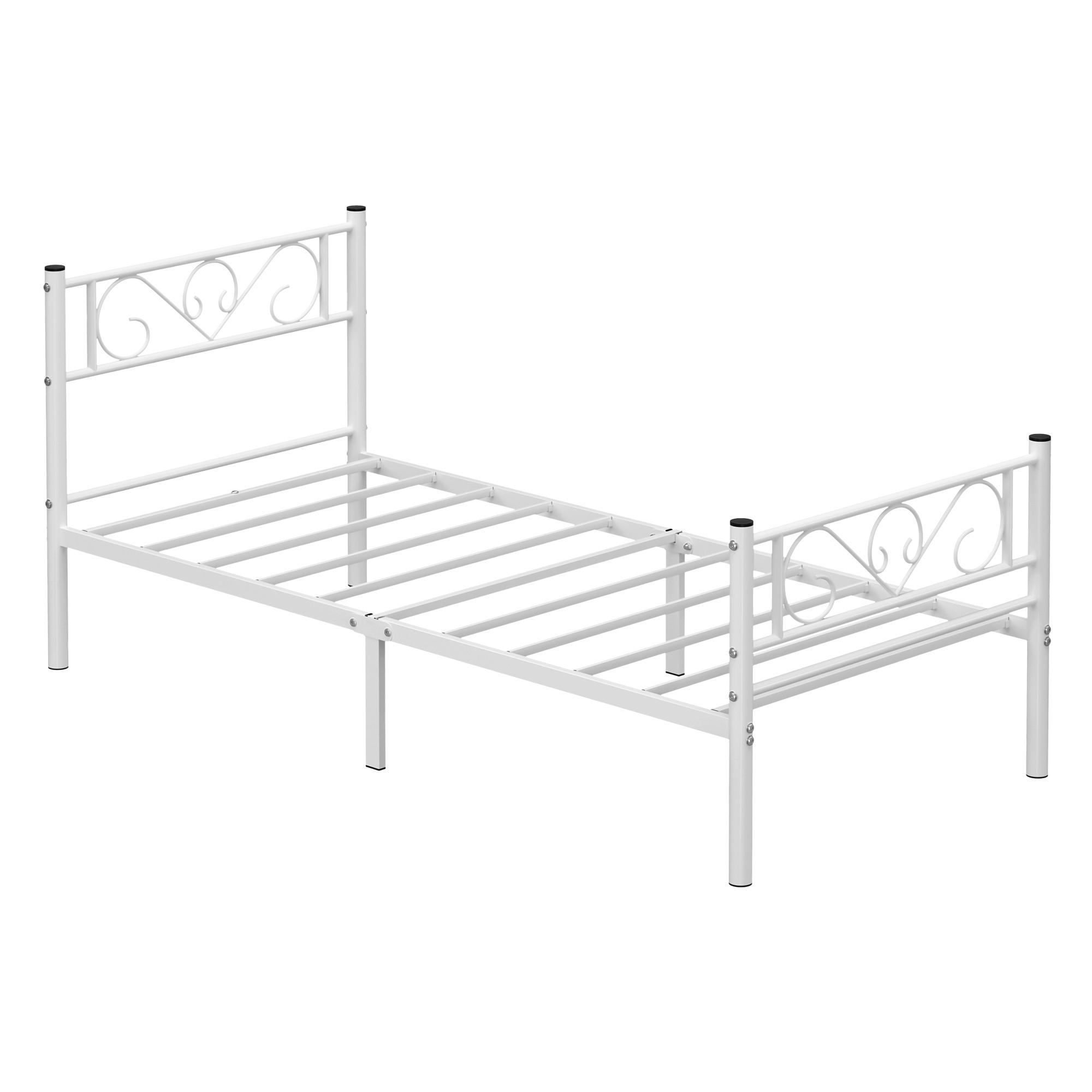 Kovová posteľ 90x190 cm, biela - biela, Romantik / Landhaus, kov (90/190cm) - Boxxx