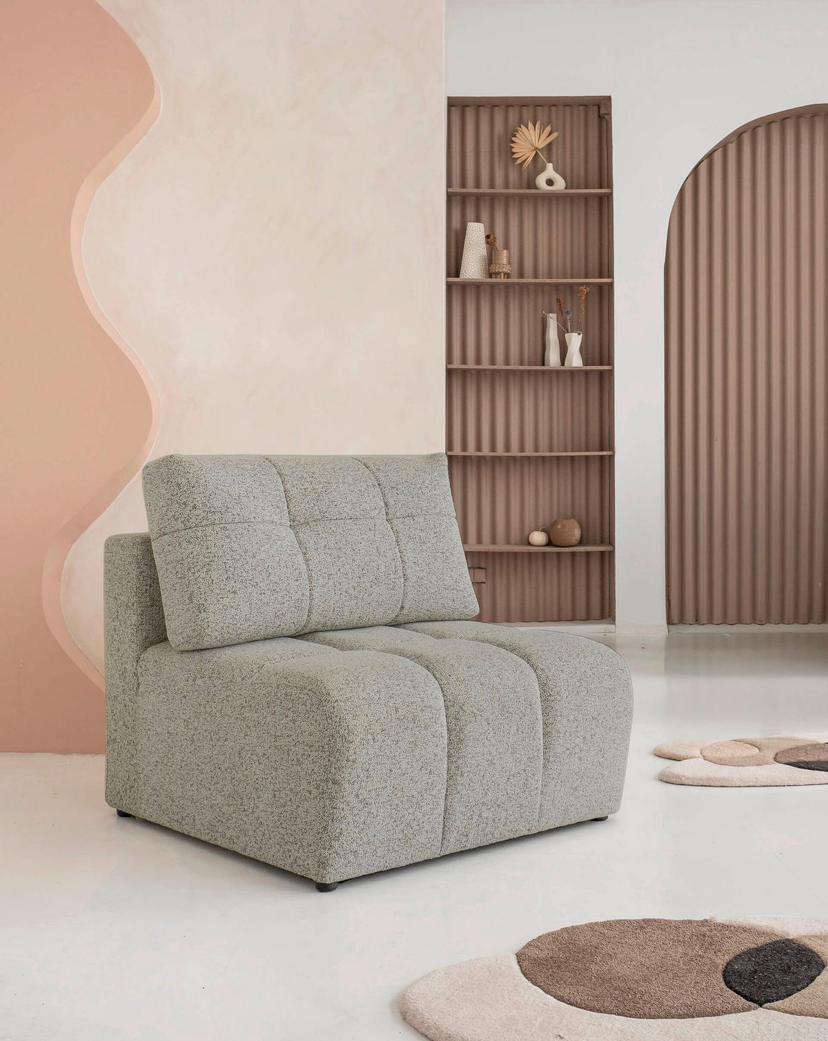 Sofaelement Lulu Grau B: 96cm - Schwarz/Grau, Design, Textil (96/94/96cm) - MID.YOU